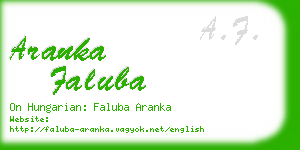 aranka faluba business card